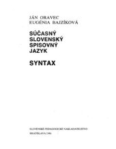 book Súčasný slovenský spisovný jazyk. Syntax