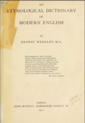 book An Etymological Dictionary of Modern English