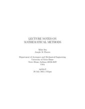 book Lecture Notes on Mathematical Methods