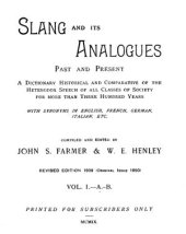 book Slang and its Analogues. Past and Present