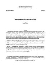 book Toward a Principle-Based Translator