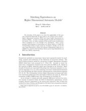 book Matching Equivalences on Higher Dimensional Automata Models