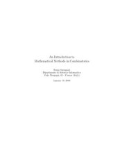 book An Introduction to Mathematical Methods in Combinatorics