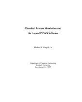 book Hanyak, Jr. Chemical Process Simulation and the Aspen HYSYS Software