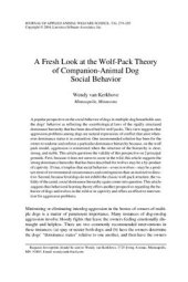 book A fresh look at the wolf-pack theory of companion-animal dog social behavior