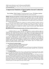 book Computerised Simulation of Spark Ignition Internal Combustion Engine