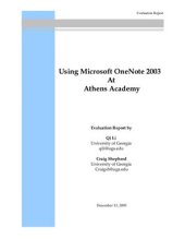 book Using Microsoft OneNote 2003 at Athens Academy