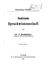 book Semitische Sprachwissenschaft