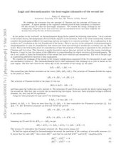 book Logic and thermodynamics: the heat-engine axiomatics of the second law