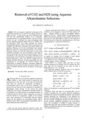 book Removal of CO2 and H2S using Aqueous Alkanolamine Solusions