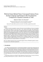 book Nunez, Eve Sweetser. With the Future Behind Them: Convergent Evidence From Aymara Language and Gesture in the Crosslinguistic Comparison of Spatial Construals of Time