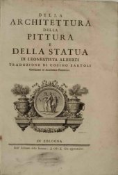 book Della Architettura Della Pittura e Della Statua