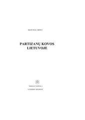 book Partizanų kovos Lietuvoje