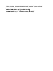 book Microsoft Word Programmierung - Das Handbuch. Für Word 2007 - 2013 (plus Zusatzmaterial)