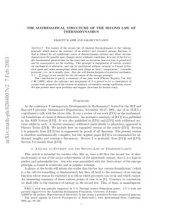 book The mathematical structure of the second law of thermodynamics