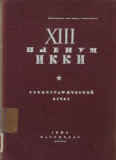 book XIII пленум ИККИ. Стенографический отчет