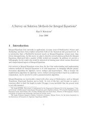 book A Survey on Solution Methods for Integral Equations