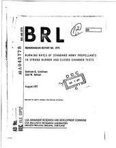 book Burning rates of standard army propellants in strand burner and closed chamber tests