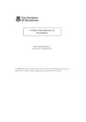 book A Short Introduction to Probability