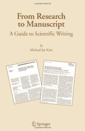 book From research to manuscript: A guide to scientific writing