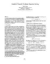 book Numeric-symbolic nonlinear equation solving