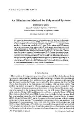 book Elimination method for polynomial systems