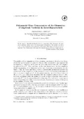 book Polynomial-time computation of the dimension of algebraic varieties