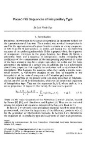 book Polynomial sequences of interpolatory type