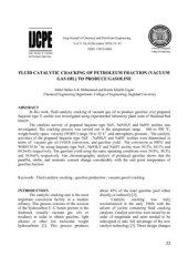 book Fluid catalytic cracking of petroleum fraction (vacuum gas oil) to produce gasoline