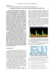 book On Doppler Ultrasonic Measurements of the Blood Flowing Through Vessels