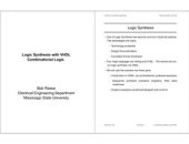 book Logic Synthesis with VHDL Combinational Logic