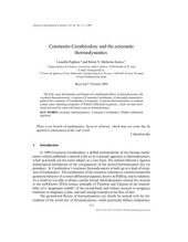 book Constantin Carathéodory and the axiomatic thermodynamics