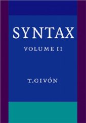 book Syntax. An Introduction. Volume II