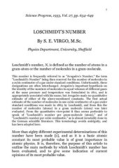 book Loschmidt’s number