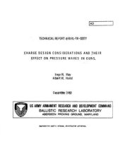 book Horst. Charge design considerations and their effect on pressure waves in guns