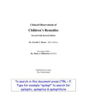 book Clinical observations of Children´s remedies