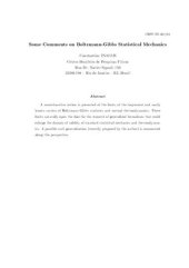 book Some Comments on Boltzmann-Gibbs Statistical Mechanics