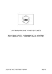 book ECCC recommendations - vol. 3 part 4 - Testing practices for creep crack initiation - 2005 - 48 p