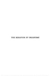 book The Behavior of Organisms