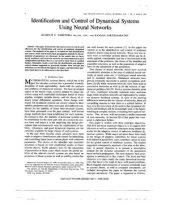 book Identification and Control of Dynamic Systems Using Neural Networks