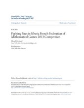 book Fighting Fires in Siberia French Federation of Mathematical Games 2013 Competition