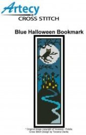 book Blue Halloween Bookmark