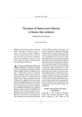 book The place of Dereva and Volhynia in Norse-Slav relations in the 9th to 11th centuries