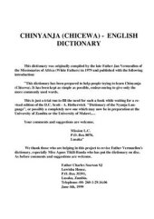 book Chinyanja (Chicewa)-English Dictionary