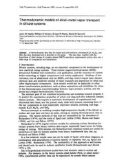 book Thermodynamic models of alkali-metal vapor transport in silicate systems