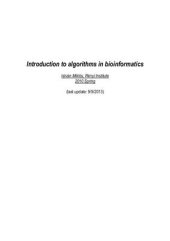 book Introduction to algorithms in bioinformatics