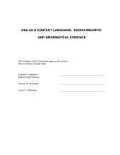 book Aka as a Contact Language: Sociolinguistic and Grammatical Evidence