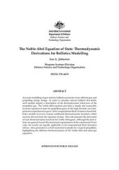 book Johnston. The Noble-Abel Equation of State: thermodynamic derivations for ballistics modeling
