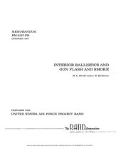 book Interior ballistics and gun flash and smoke