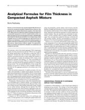 book Analytical Formulas for Film Thickness in Compacted Asphalt Mixture